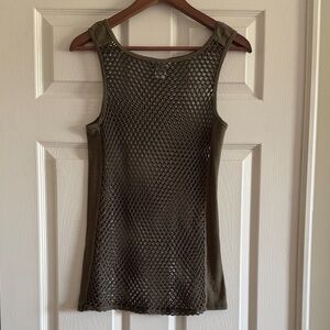 Hard Tail Olive Green Mesh Tank Top